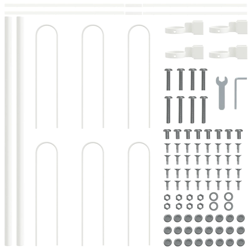 vidaXL Dārza žogs 7 pcs Balts 11,9 x 0,6 m Pulverkrāsots tērauds
