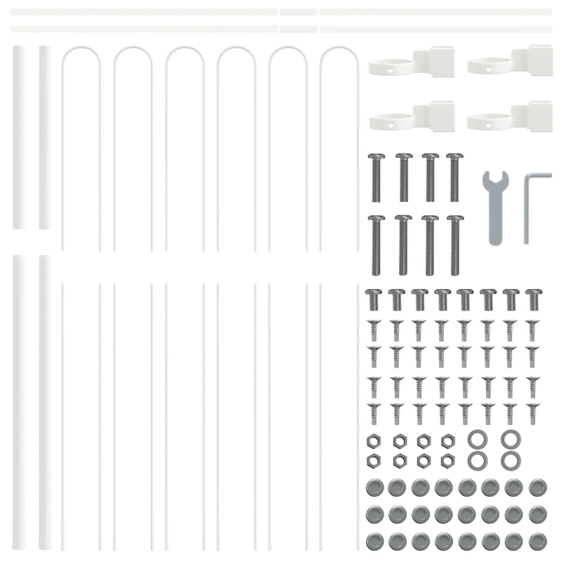 vidaXL Dārza žogs 7 pcs Balts 11,9 x 1,5 m Pulverkrāsots tērauds