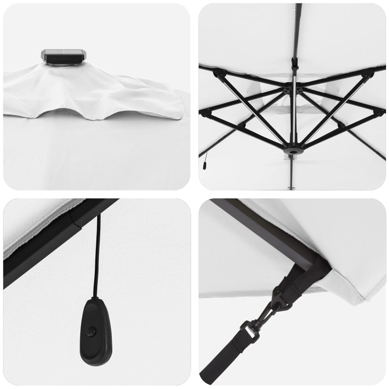 vidaXL Saulessargs Smilšu 286 x 284 x 270 cm Alumīnijs un poliesters