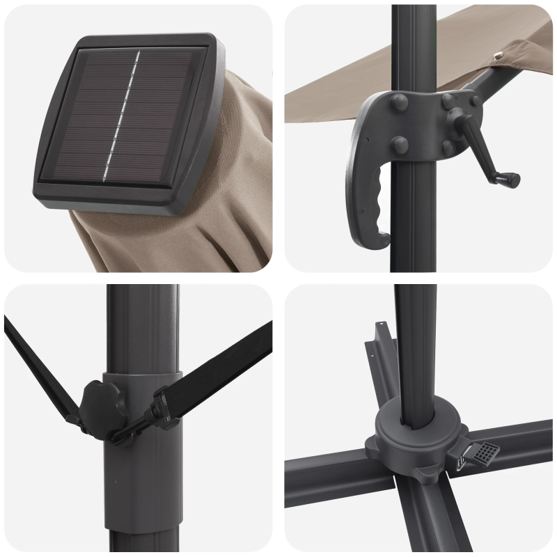 vidaXL Saulessargs Pelēkbrūna 286 x 284 x 270 cm