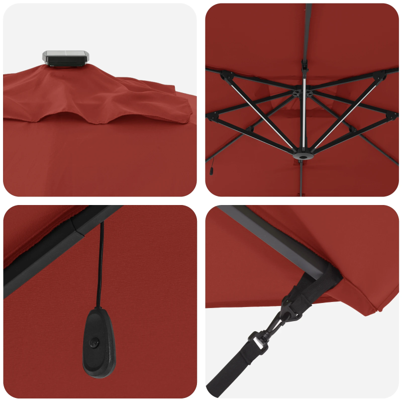 vidaXL Saulessargs Sarkanbrūns 286 x 284 x 270 cm