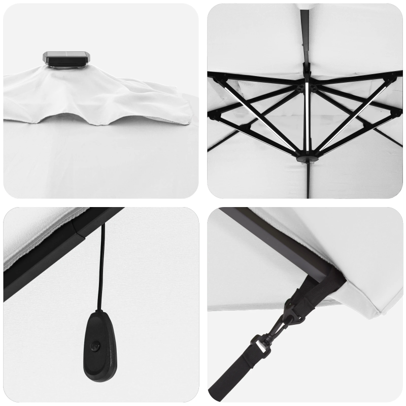 vidaXL Saulessargs Smilšu 352 x 251 x 265 cm Poliesters un alumīnijs