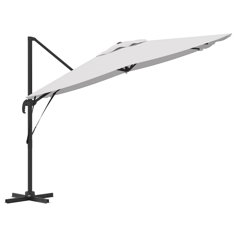 vidaXL Roma Parasol Bēša 286 x 284 x 265 cm Alumīnijs un poliesters