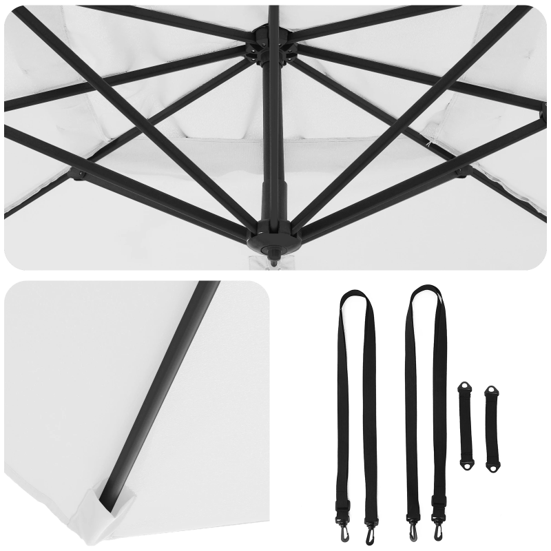 vidaXL Roma Parasol Bēša 286 x 284 x 265 cm Alumīnijs un poliesters