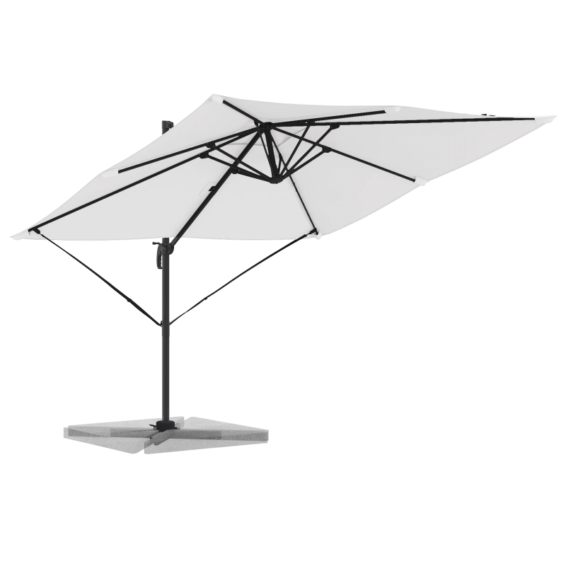 vidaXL Roma Parasol Bēša 286 x 284 x 265 cm Alumīnijs un poliesters