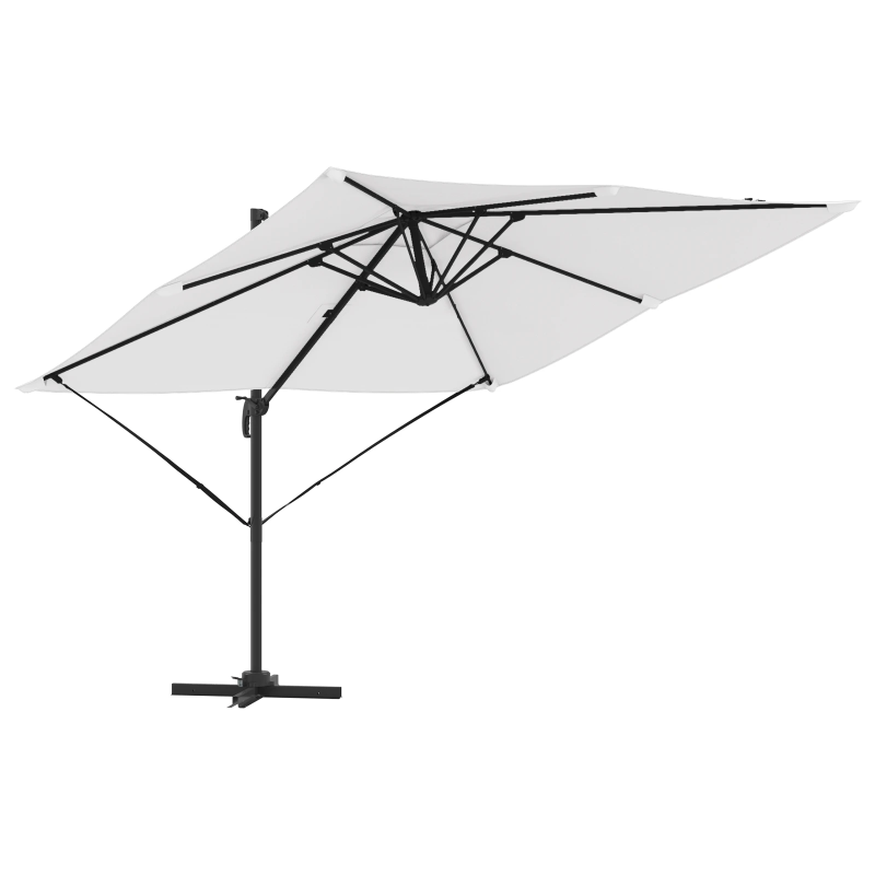 vidaXL Roma Parasol Bēša 286 x 284 x 265 cm Alumīnijs un poliesters