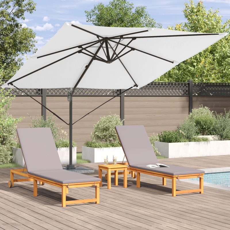 vidaXL Roma Parasol Bēša 286 x 284 x 265 cm Alumīnijs un poliesters