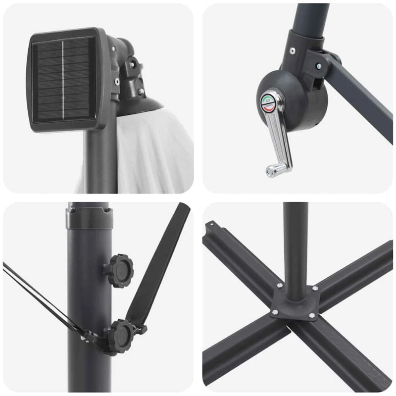 vidaXL Cantilever banānu lietussargs Smilšu 249 x 249 x 250 cm