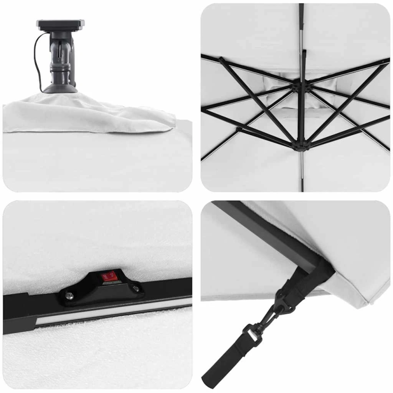 vidaXL Cantilever banānu lietussargs Smilšu 249 x 249 x 250 cm