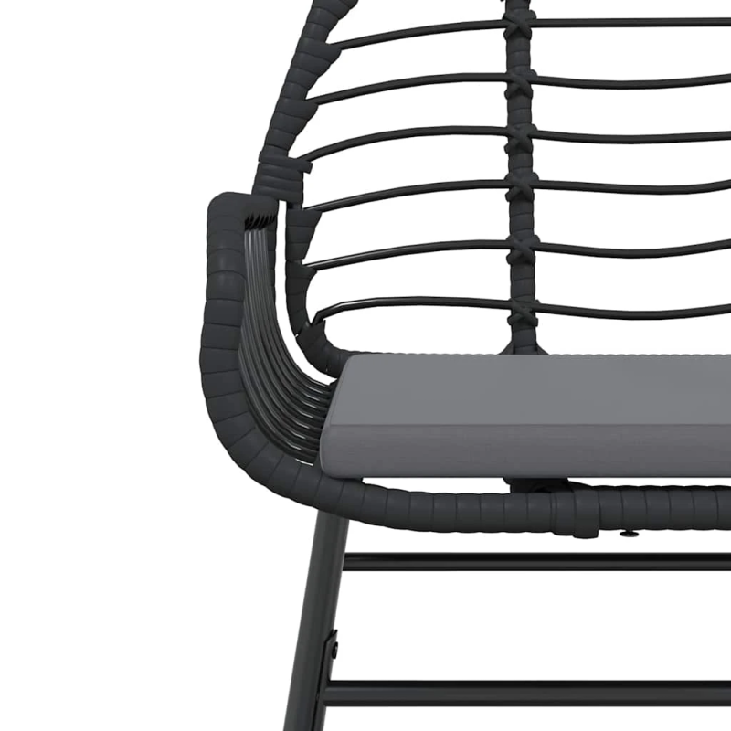 vidaXL 7-daļīgs dārza mēbeļu komplekts, matrači, melna PE rotangpalma