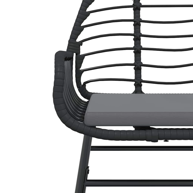 vidaXL 7-daļīgs dārza mēbeļu komplekts, matrači, melna PE rotangpalma