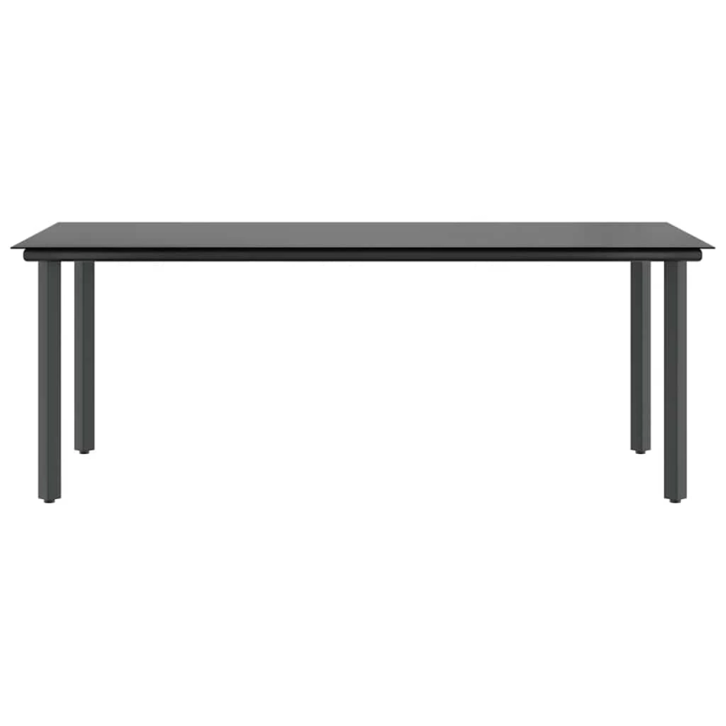 vidaXL 7-daļīgs dārza mēbeļu komplekts, matrači, melna PE rotangpalma