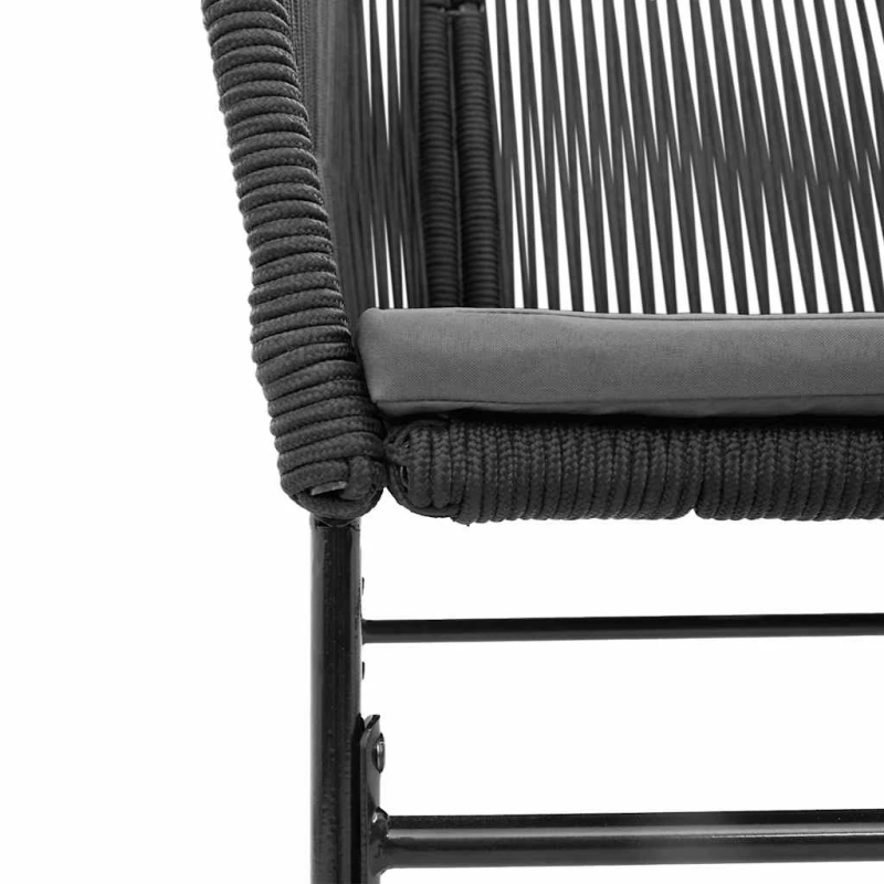 vidaXL 9-daļīgs dārza mēbeļu komplekts, matrači, melna PE rotangpalma