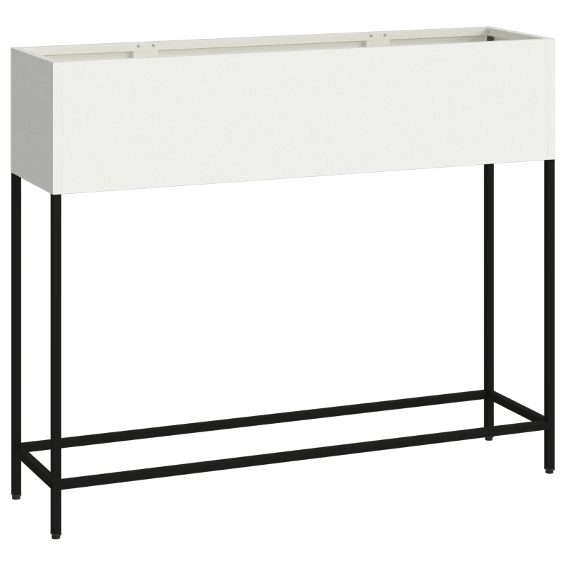 vidaXL Pacelts dārza stādītājs Balts 100 x 26 x 82 cm Tērauds