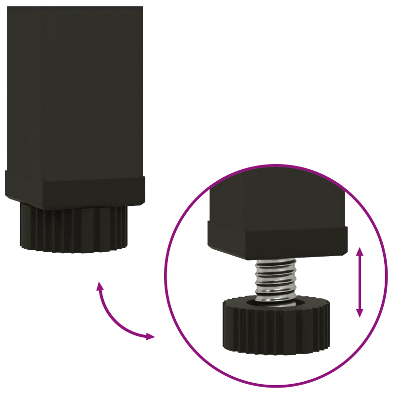 vidaXL Pacelts dārza stādītājs Melna 60 x 26 x 45 cm Tērauds