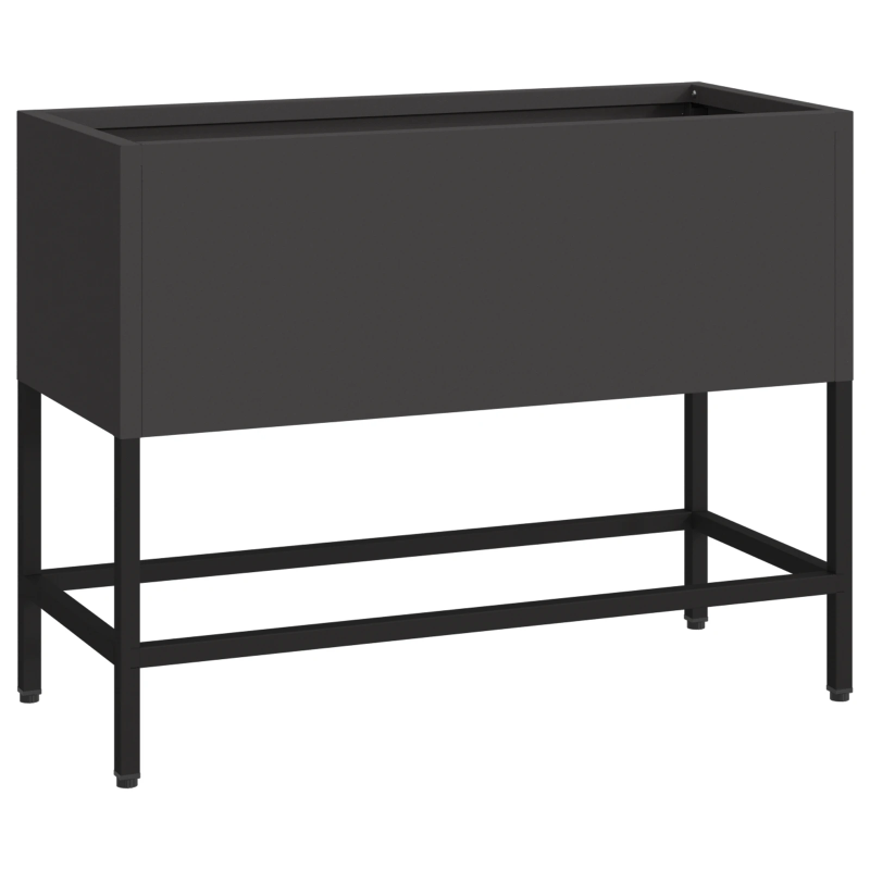 vidaXL Pacelts dārza stādītājs Melna 60 x 26 x 45 cm Tērauds