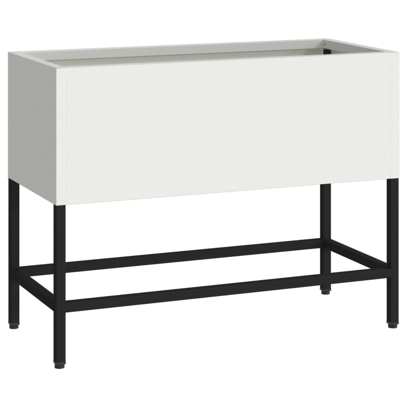 vidaXL Pacelts dārza stādītājs Balts 60 x 26 x 45 cm Tērauds