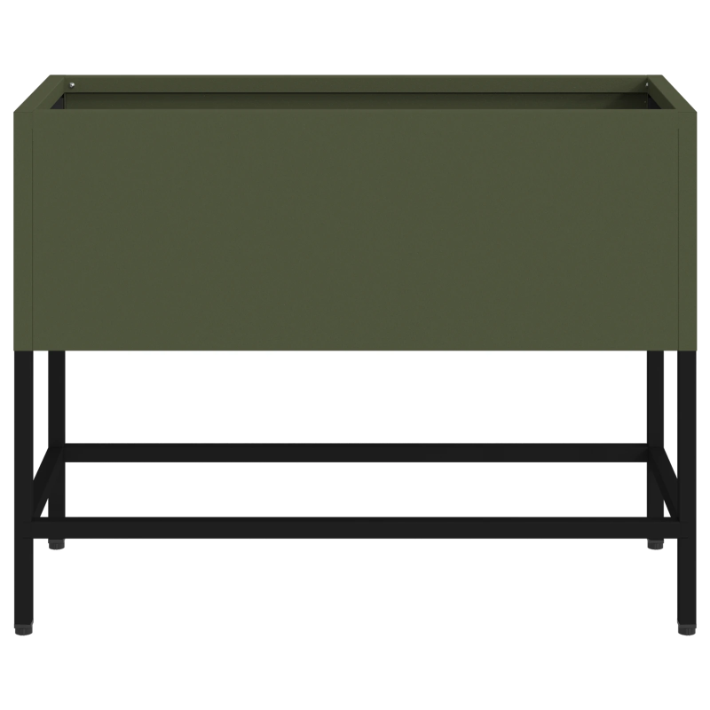 vidaXL Pacelts dārza stādītājs Olīvu zaļa 60 x 26 x 45 cm Tērauds