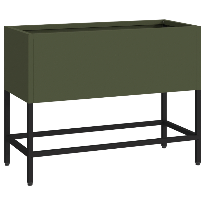 vidaXL Pacelts dārza stādītājs Olīvu zaļa 60 x 26 x 45 cm Tērauds