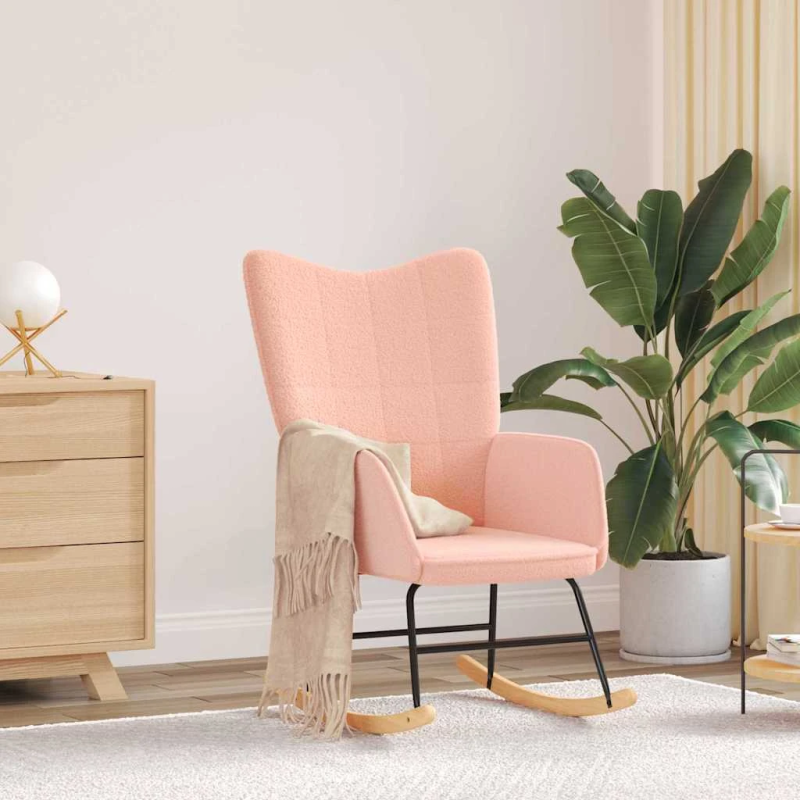 vidaXL Šūpuļkrēsls Rozā Šerpa Audums