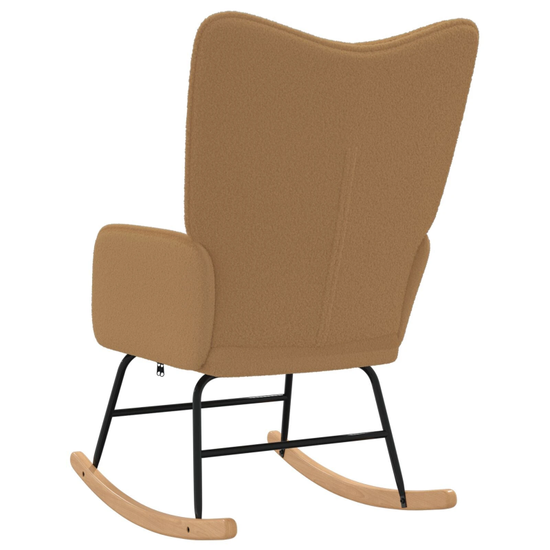 vidaXL Šūpuļkrēsls Bēša Šerpa Audums