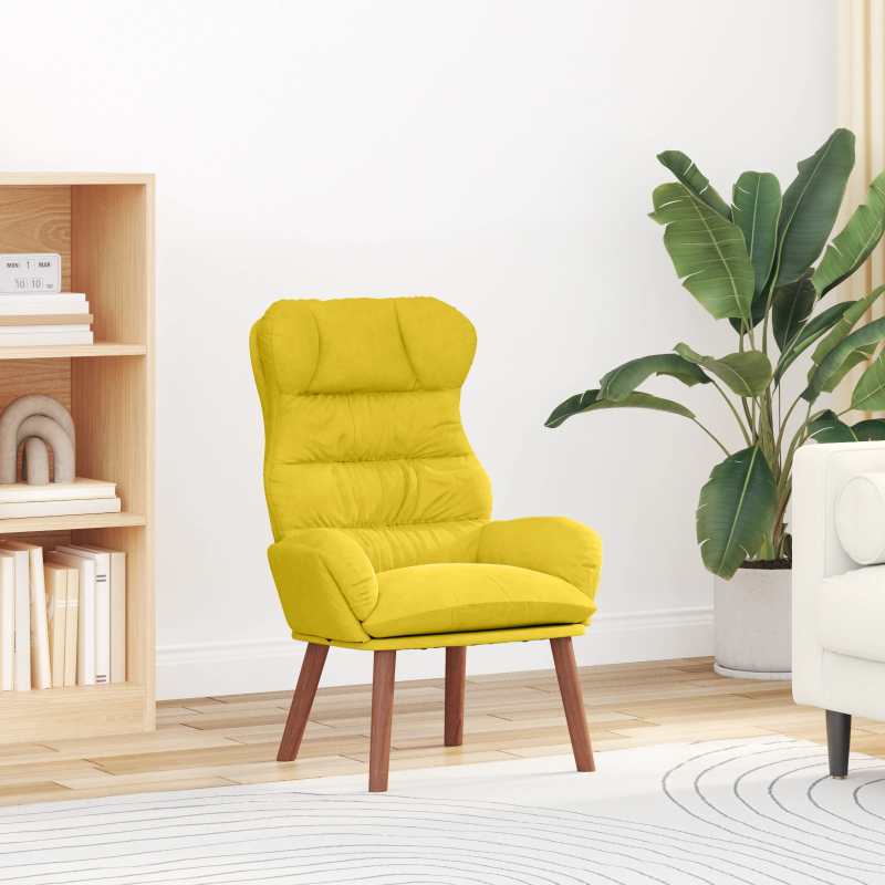vidaXL atpūtas krēsls Dzeltena 69 x 74 x 93 cm Samts