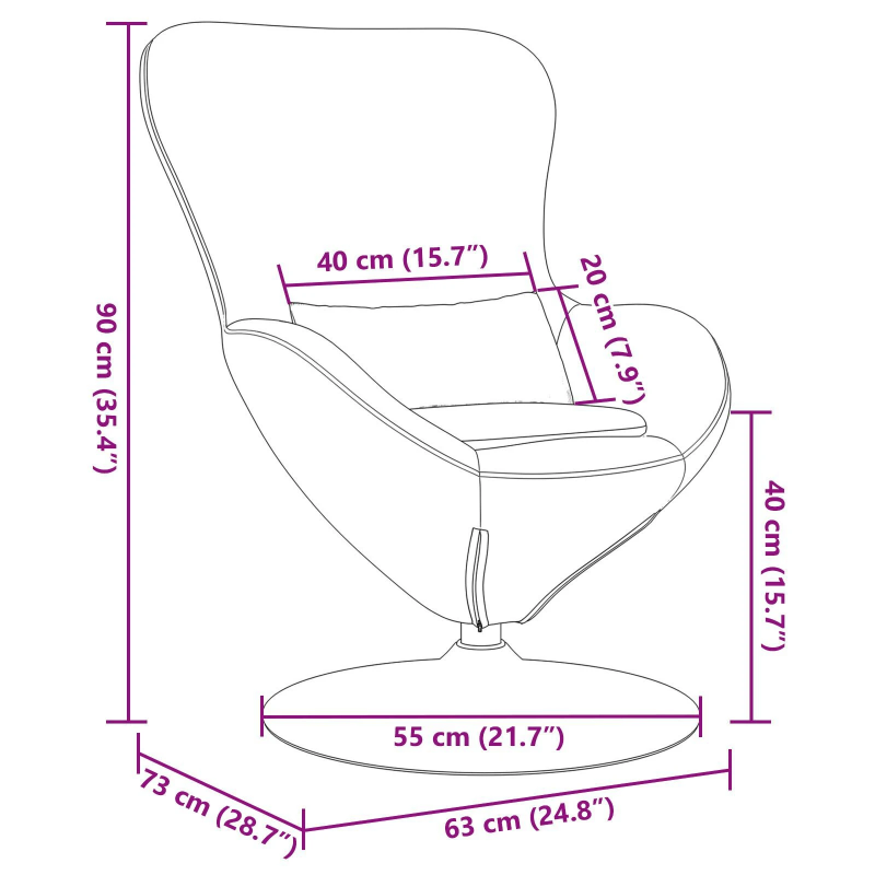 vidaXL Olu krēsls Vīna sarkans 63 x 73 x 90 cm Samts
