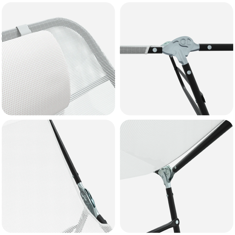 vidaXL Saliekamais sauļošanās krēsls 2 pcs Krēmkrāsa Tekstilēna