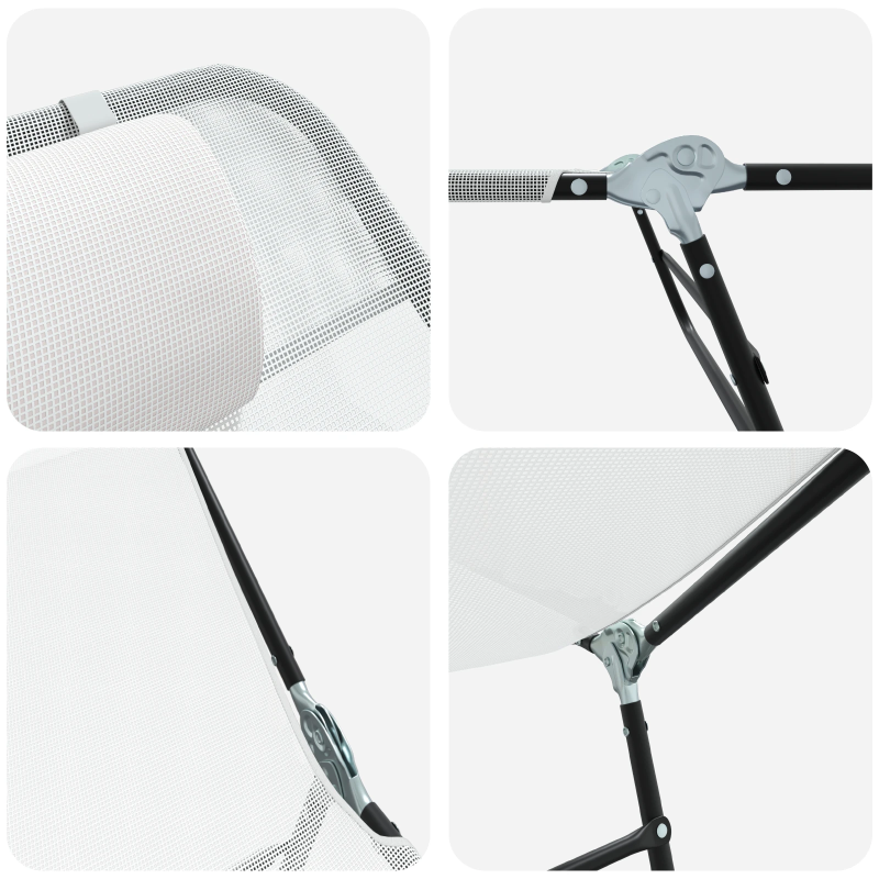 vidaXL Saliekamais sauļošanās krēsls 2 pcs Krēmkrāsa Tekstilēna