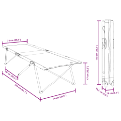 vidaXL Salokāma kempinga gulta Zila 206 x 76 x 74 cm