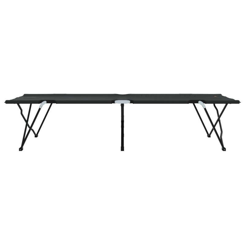 vidaXL Salokāma kempinga gulta Melna 206 x 76 x 74 cm