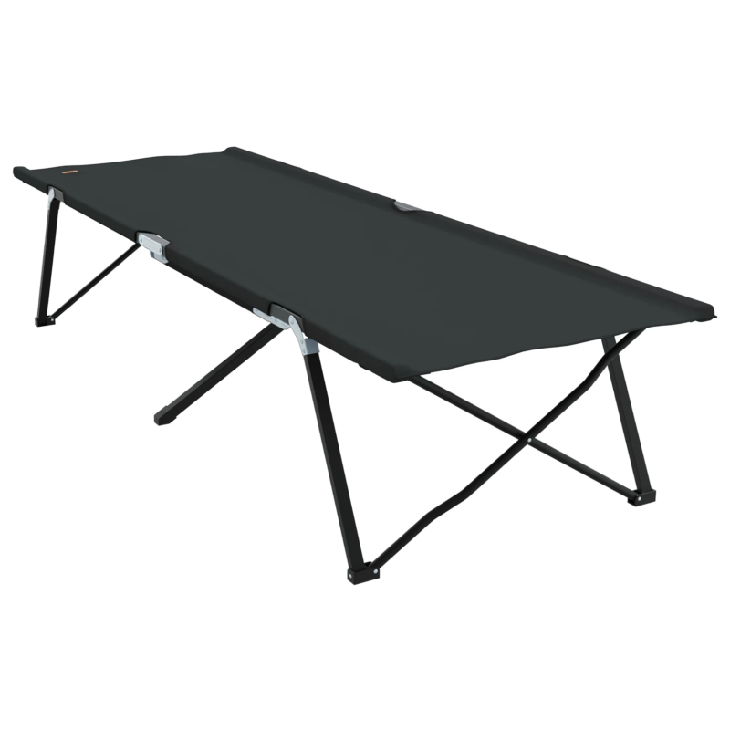 vidaXL Salokāma kempinga gulta Melna 206 x 76 x 74 cm