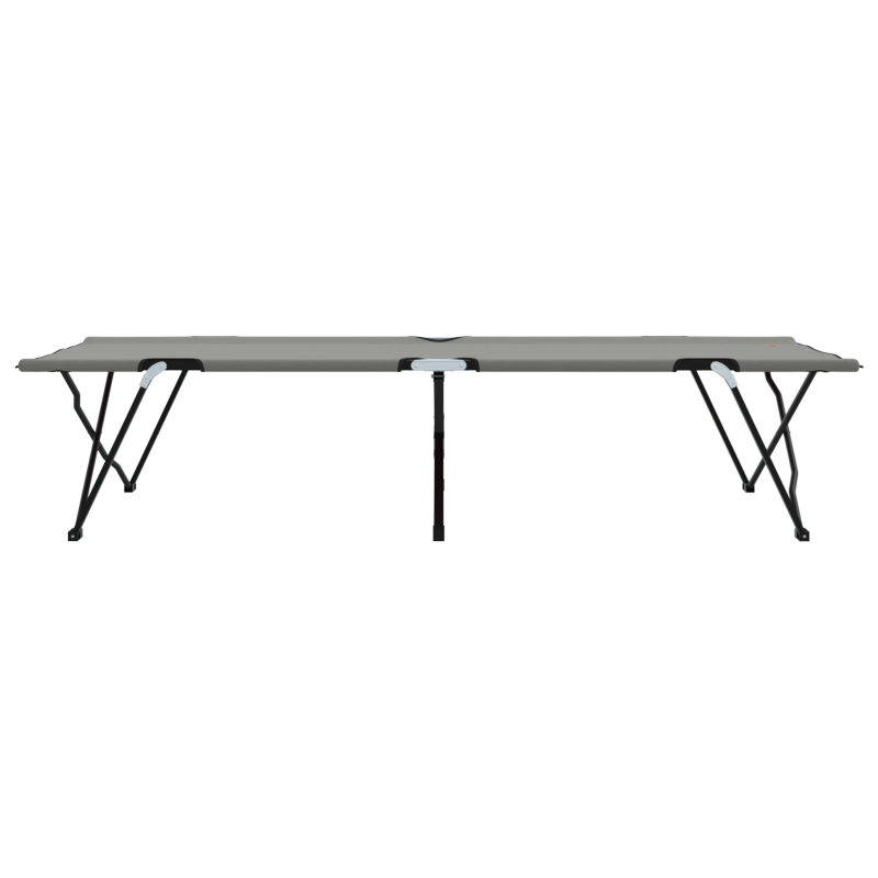 vidaXL Salokāma kempinga gulta 2 pcs Pelēka 206 x 76 x 74 cm