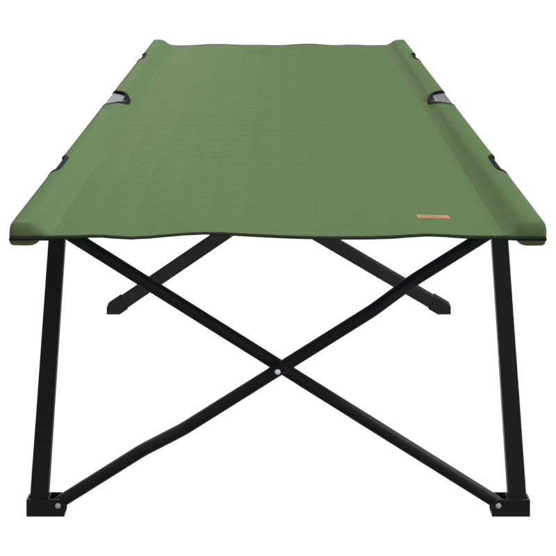 vidaXL Salokāma kempinga gulta 2 pcs Zaļa 206 x 76 x 74 cm