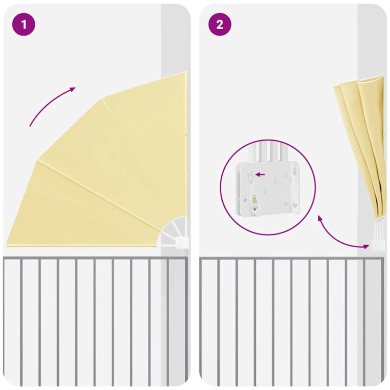 vidaXL Balkona privātuma ekrāns Smilšu 140 x 140 cm Poliesters