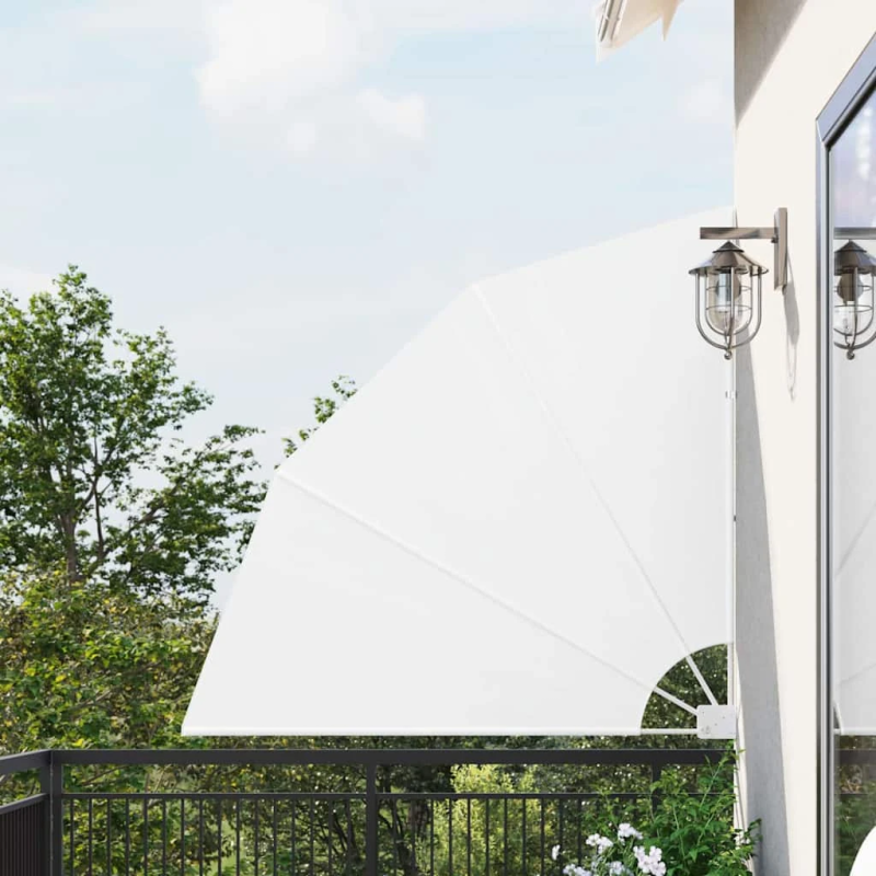 vidaXL Balkona privātuma ekrāns Balts 140 x 140 cm Poliesters