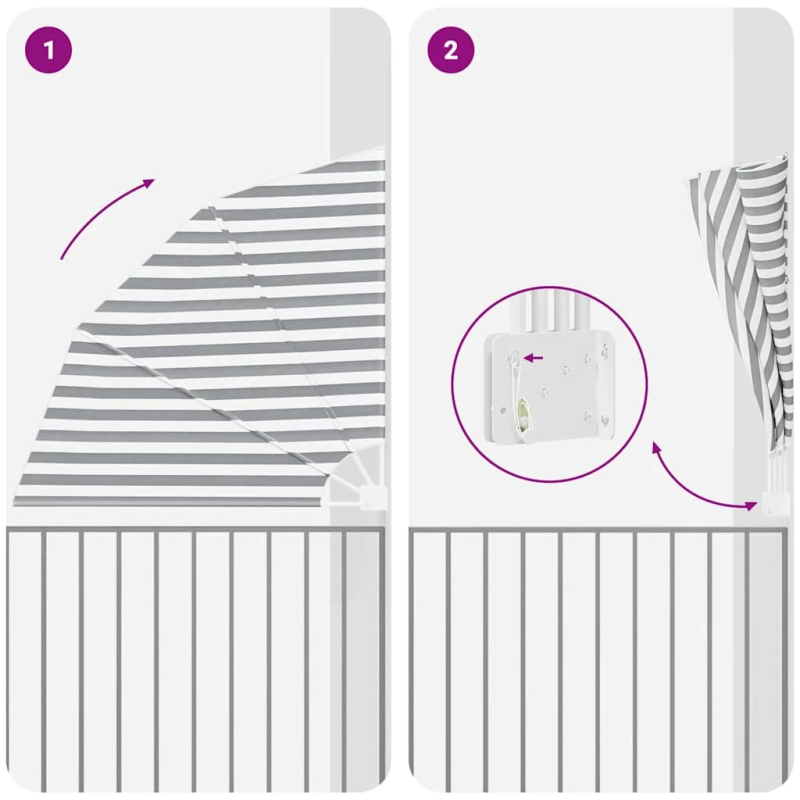 vidaXL Balkona privātuma ekrāns Antracīts un balts 140 x 140 cm