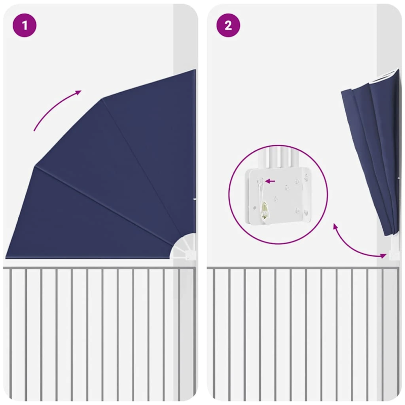 vidaXL Balkona privātuma ekrāns Tums zils 210 x 210 cm Poliesters