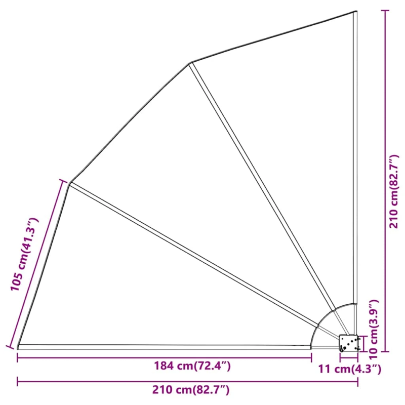 vidaXL Balkona privātuma ekrāns Tums zils 210 x 210 cm Poliesters