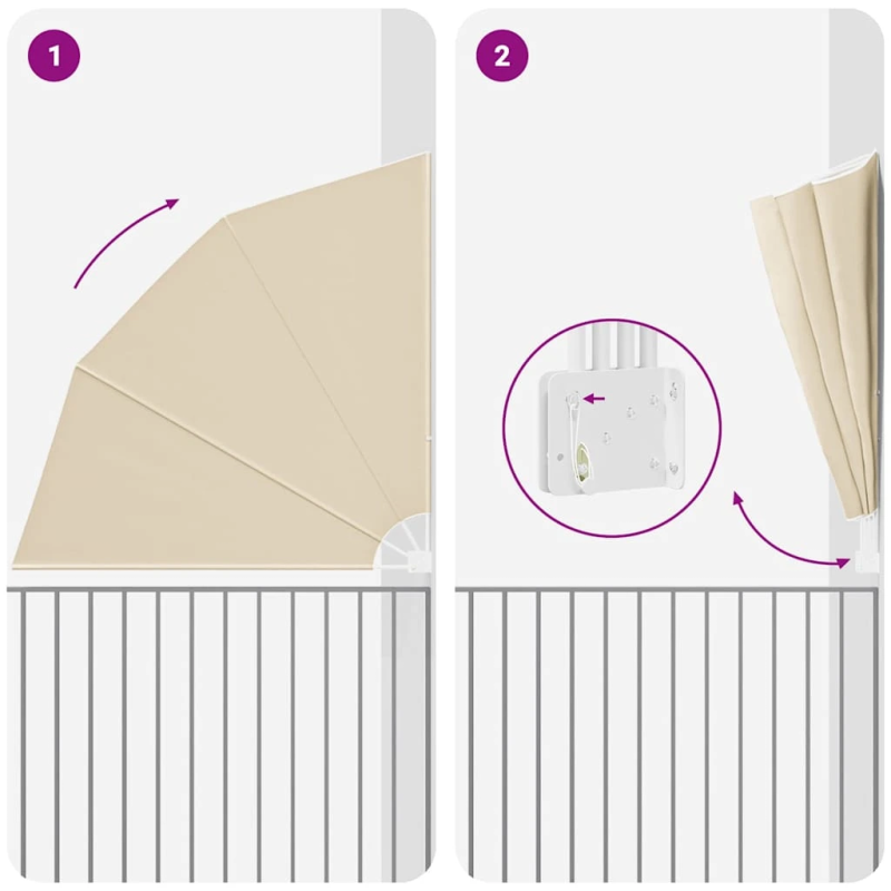 vidaXL Balkona privātuma ekrāns Bēša 210 x 210 cm Poliesters