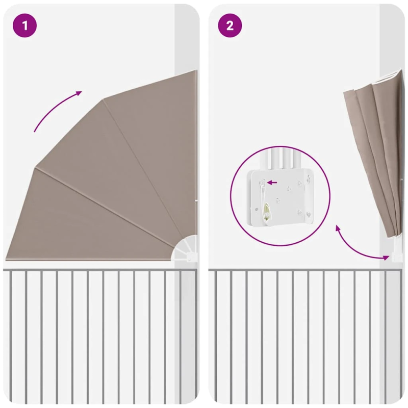 vidaXL Balkona privātuma ekrāns Pelēkbrūna 210 x 210 cm Poliesters