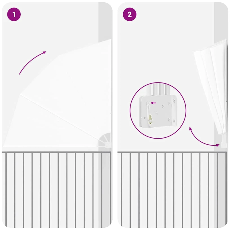 vidaXL Balkona privātuma ekrāns Balts 210 x 210 cm Poliesters