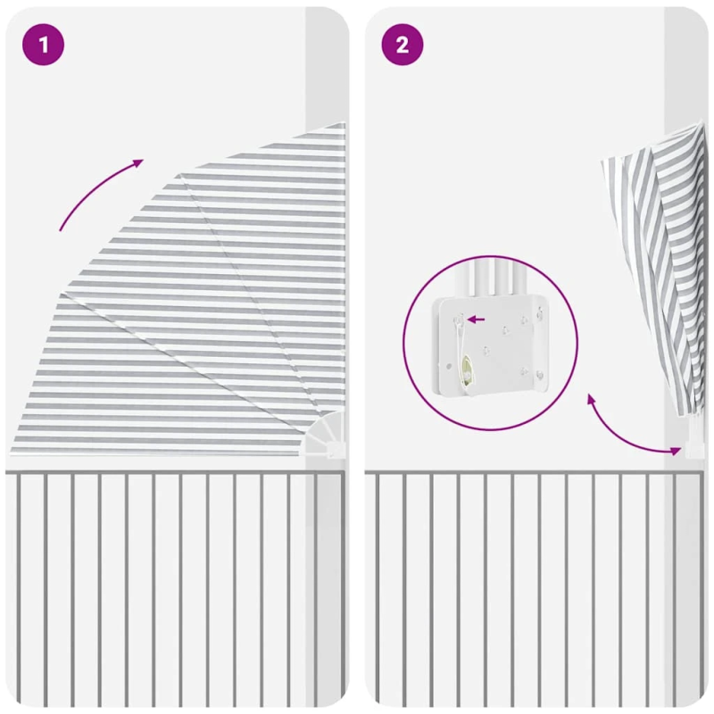 vidaXL Balkona privātuma ekrāns Antracīts un balts 210 x 210 cm