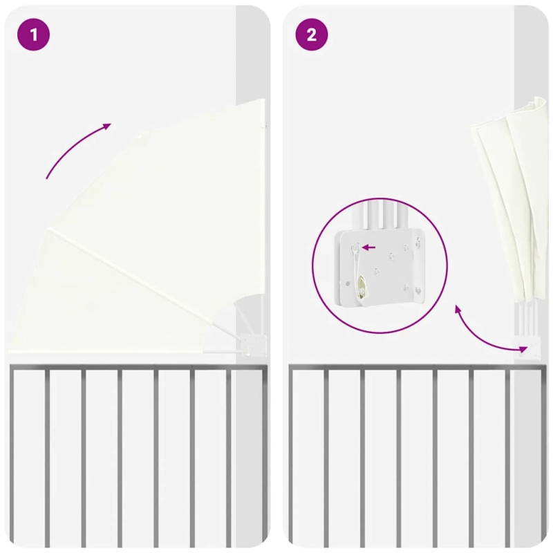 vidaXL Balkona privātuma ekrāns Krēmkrāsa 115 x 115 cm Poliesters