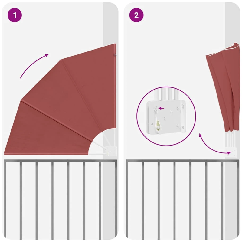 vidaXL Balkona privātuma ekrāns Sarkanbrūns 115 x 115 cm Poliesters