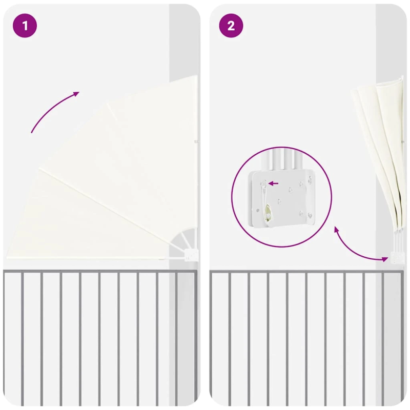 vidaXL Balkona privātuma ekrāns Krēmkrāsa 160 x 160 cm Poliesters