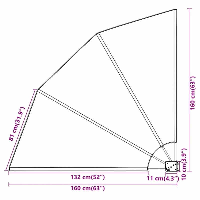 vidaXL Balkona privātuma ekrāns Sarkanbrūns 160 x 160 cm Poliesters