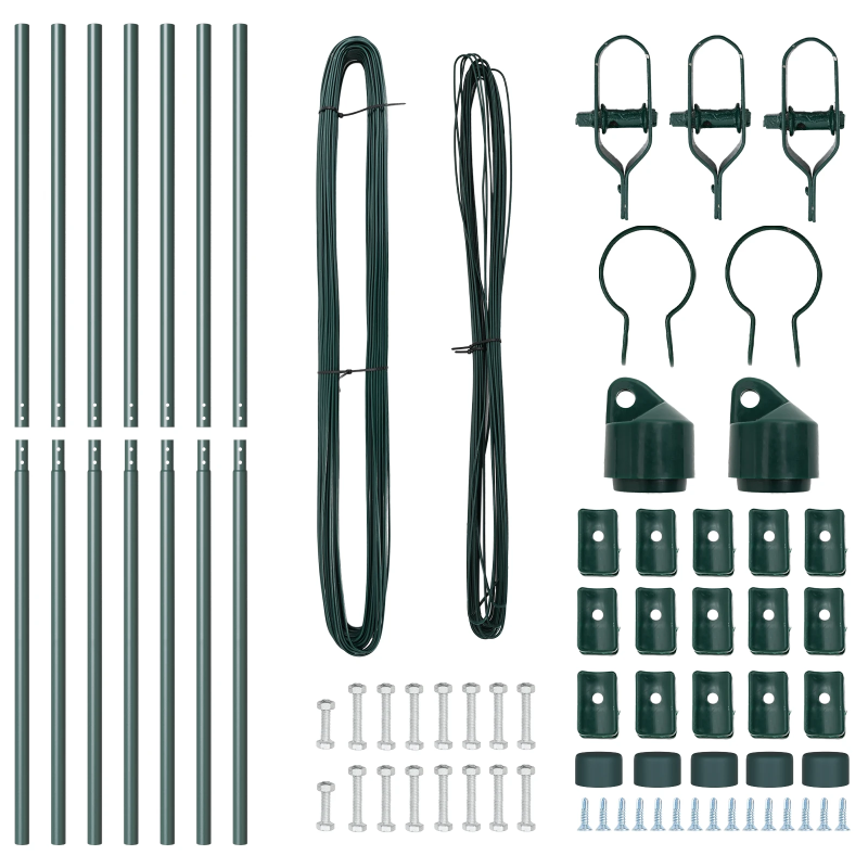 vidaXL Žoga āķis 7 pcs Zaļa Tērauds