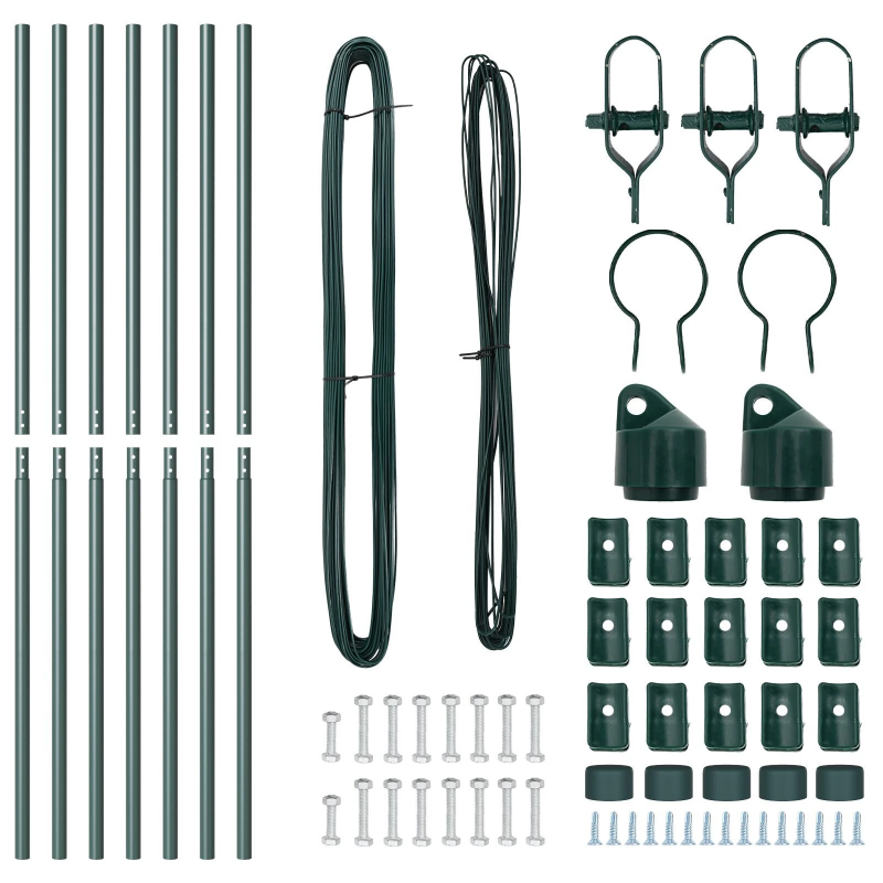 vidaXL Žoga āķis 7 pcs Zaļa Tērauds