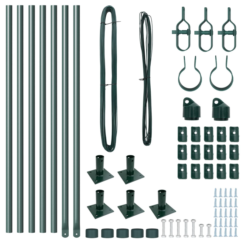 vidaXL Žoga āķis 7 pcs Zaļa Tērauds